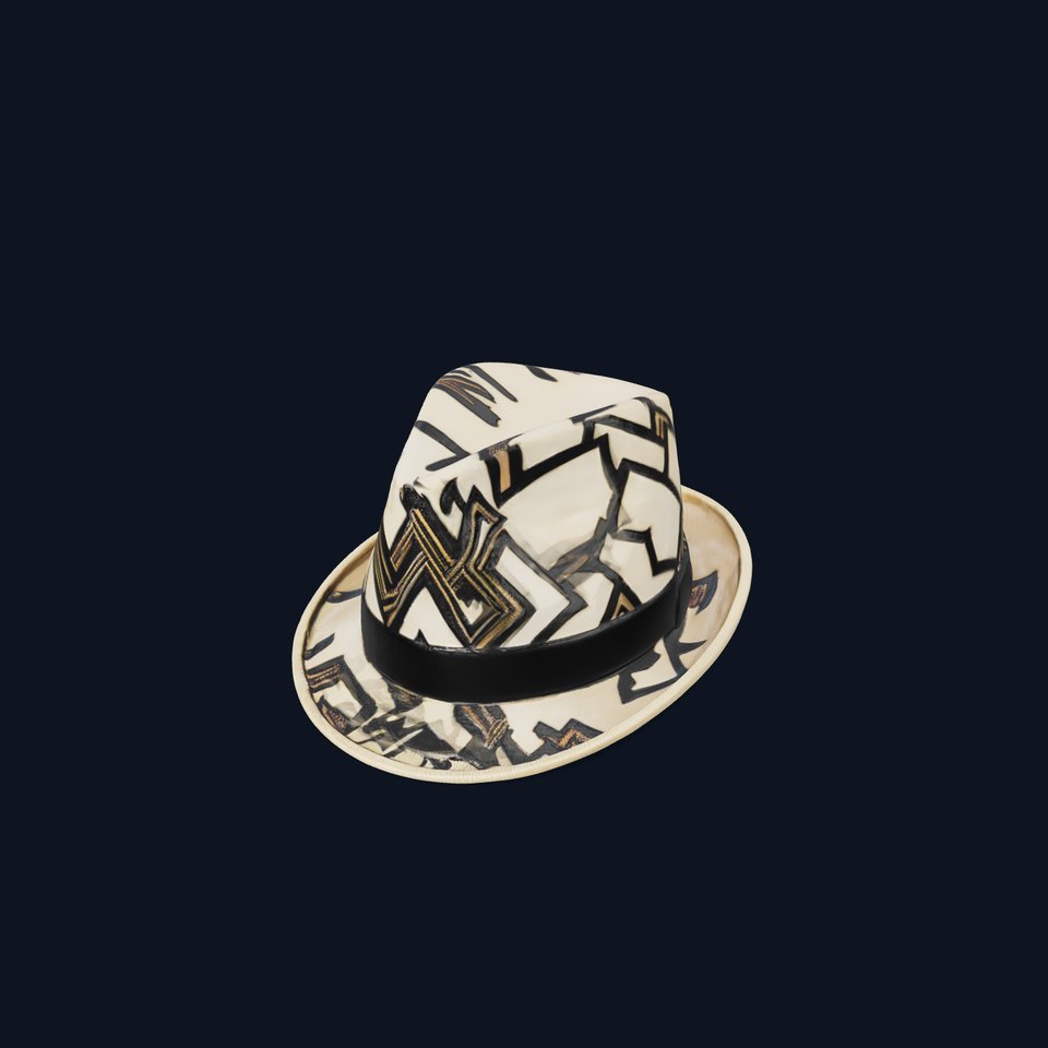 Geometric Pattern Fedora Hat Model Pack viewer poster