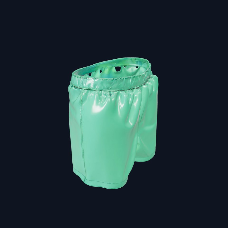 Green Satin Shorts Model Pack with Detailed Textures viewer poster