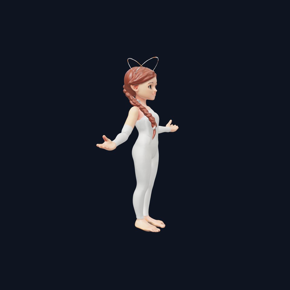 Angelic Young Girl with Halo Rigged and Animated D Model viewer poster