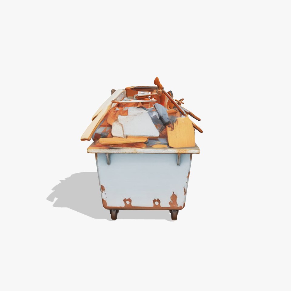 Industrial Waste Dumpster with Scrap Wood Model Pack viewer poster