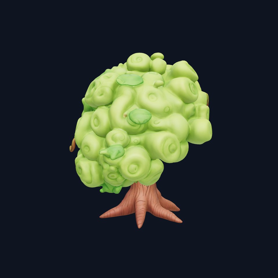 Curly Tree Cartoon Style D Model Pack viewer poster