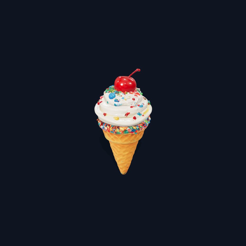 Ice Cream Cone with Sprinkles and Cherry Model Pack viewer poster