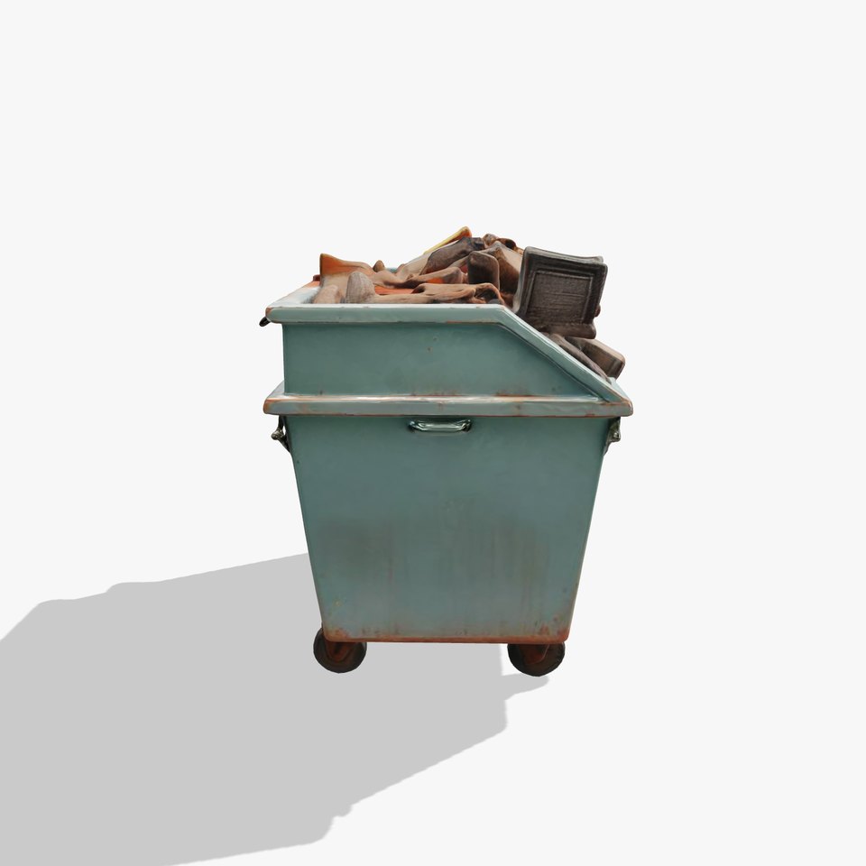 Industrial Dumpster with Debris Model Pack