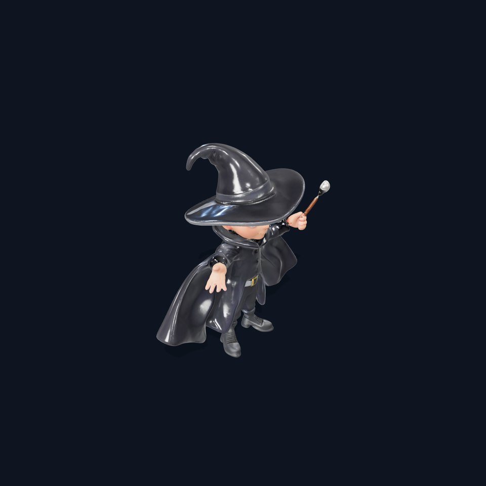 Young Wizard Character Model Rigged and Animated viewer poster
