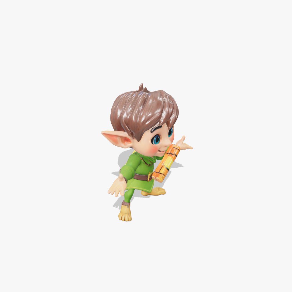 Charming Elf Explorer Rigged and Animated D Character Model viewer poster