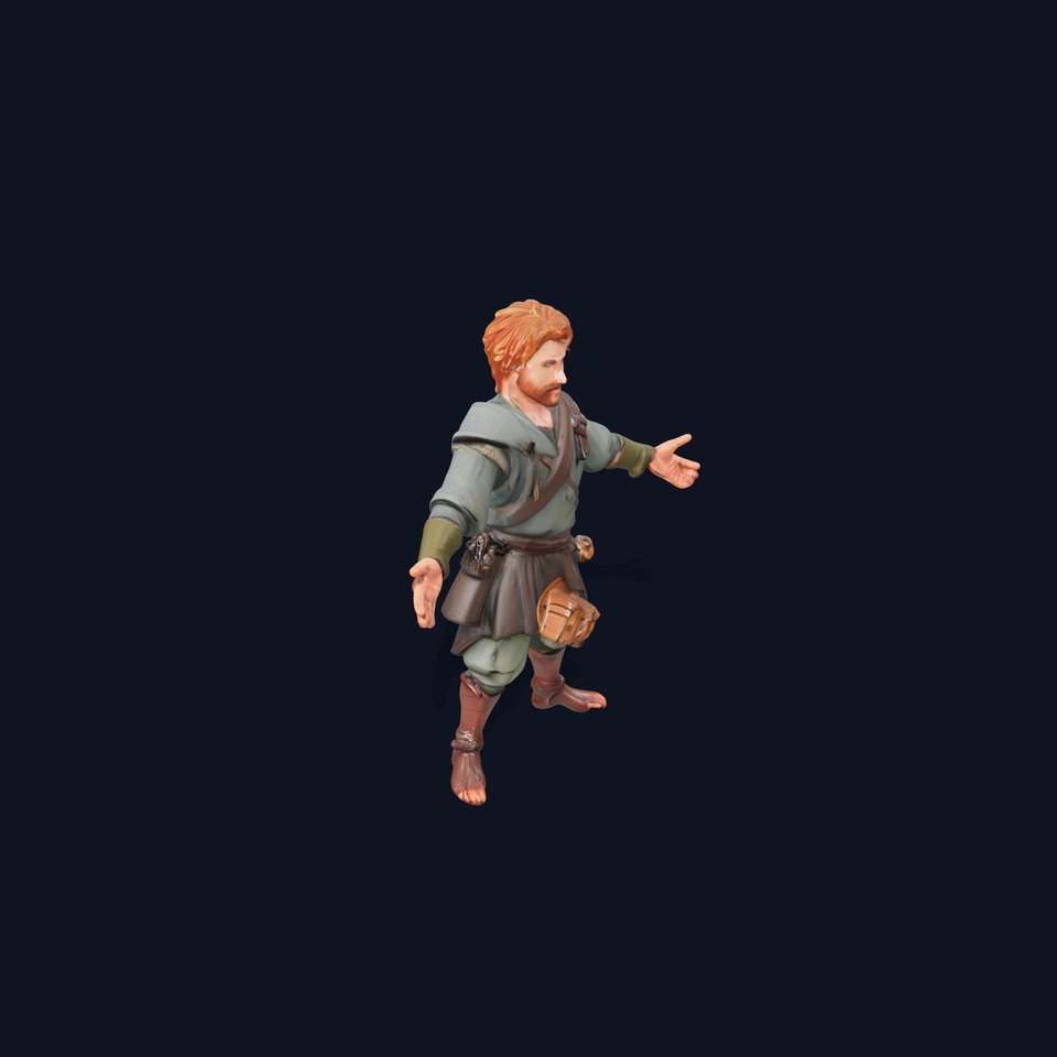 Medieval Ranger Rigged and Animated D Character Model viewer poster