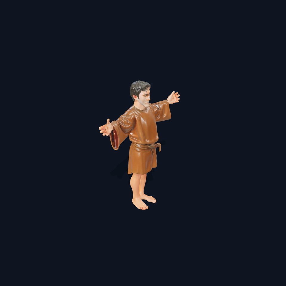 Medieval Monk Character Model  Rigged and Animated viewer poster