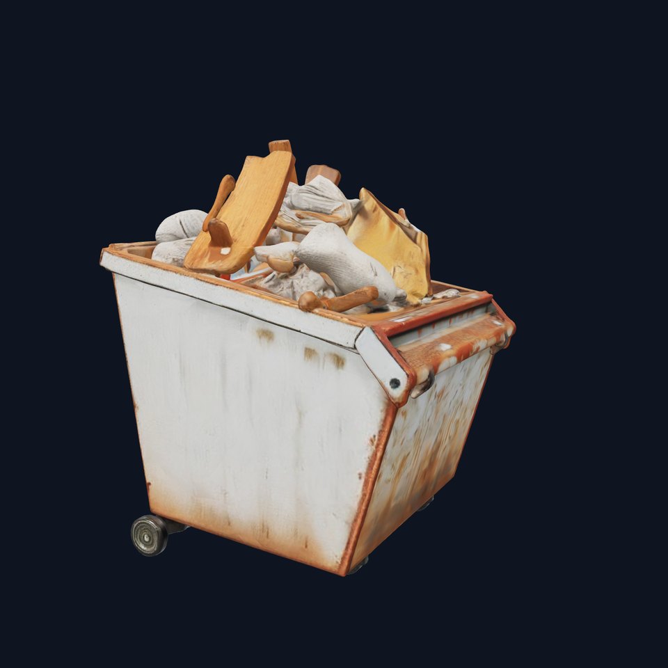 Industrial Dumpster with Debris Model Pack viewer poster