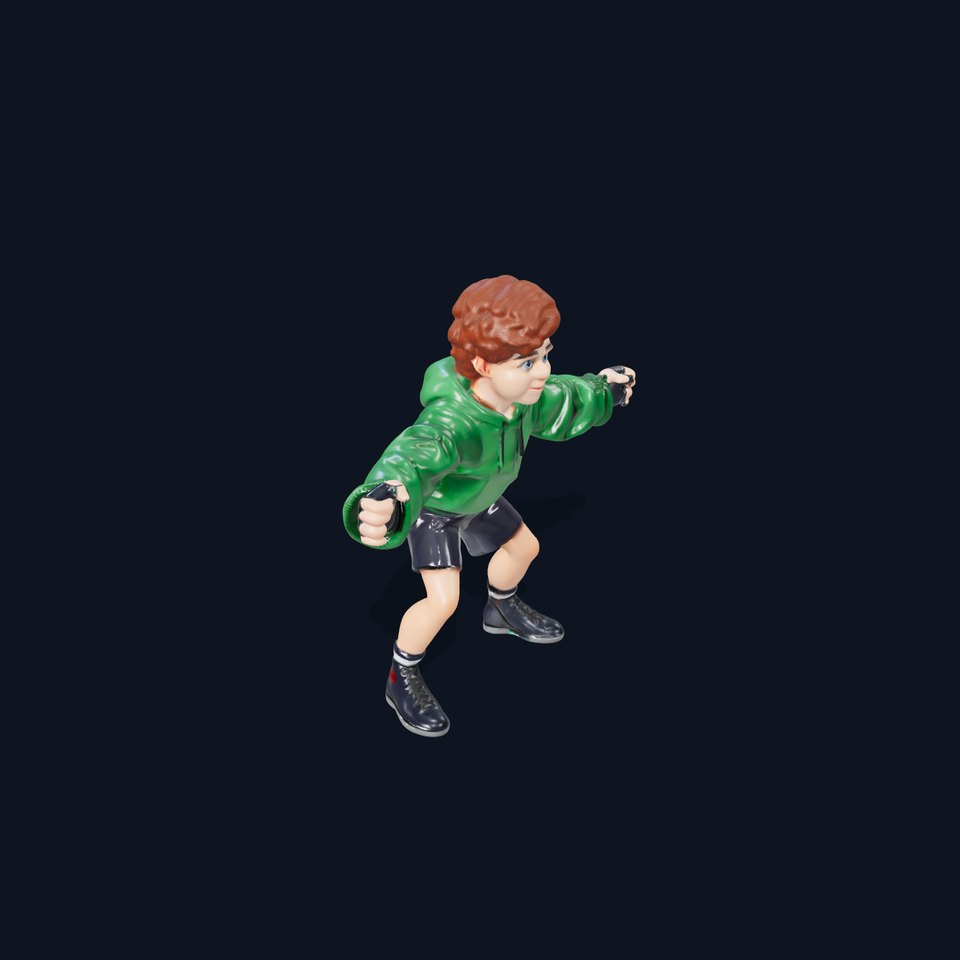 Young Boy Character Model Rigged and Animated viewer poster