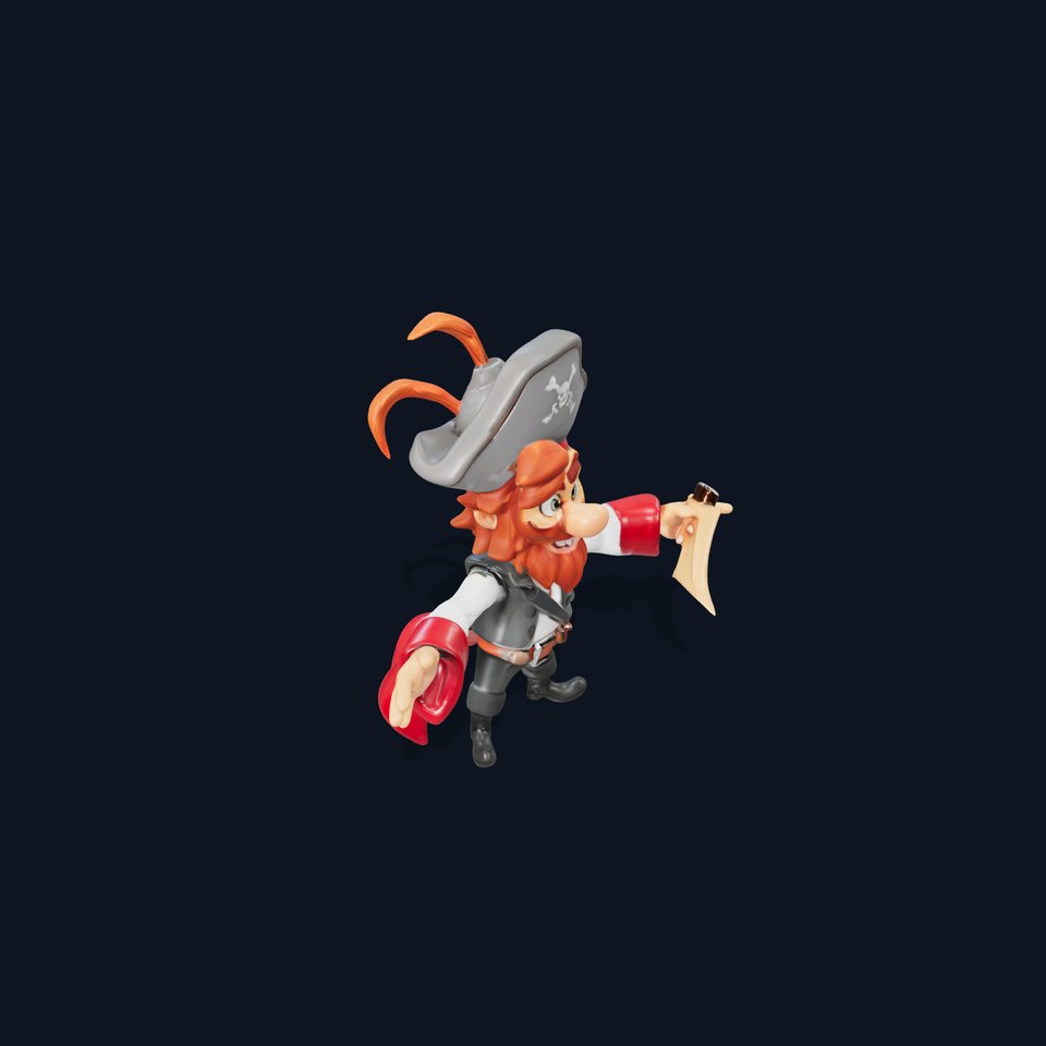 Animated Pirate Character Model Rigged and Animated viewer poster