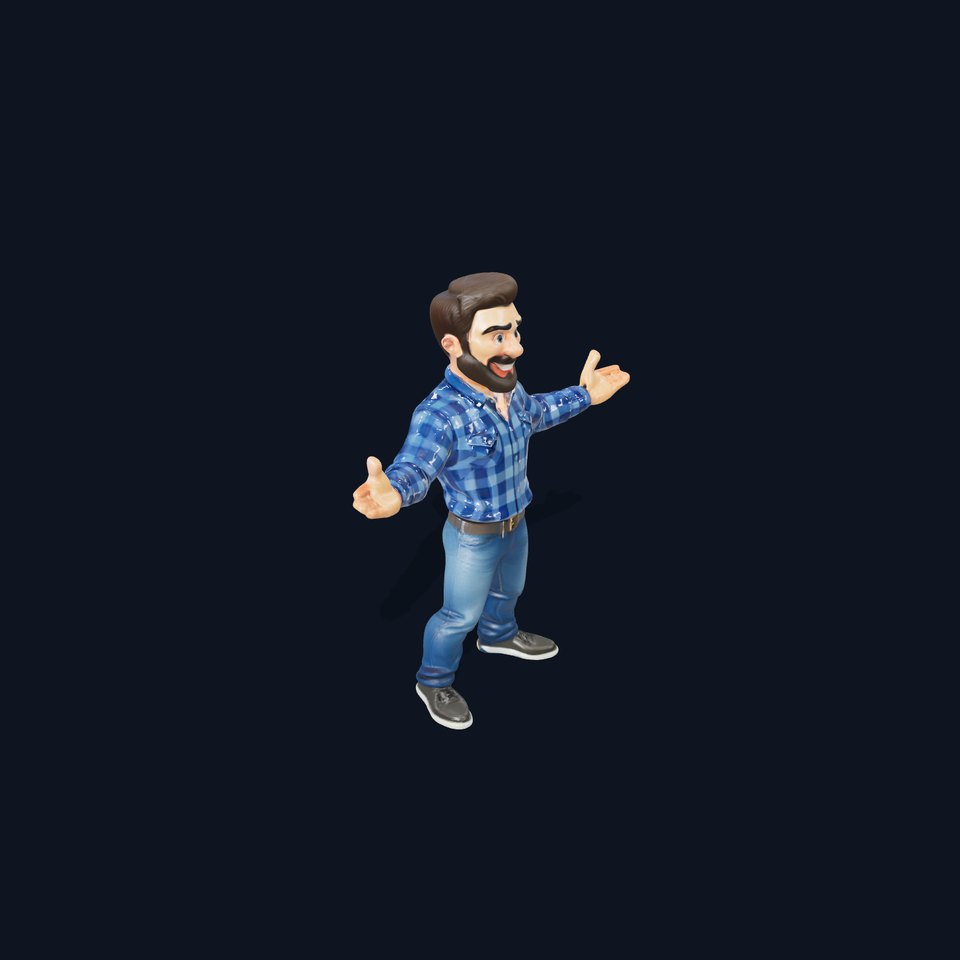 Casual Plaid Shirt Character Rigged and Animated viewer poster