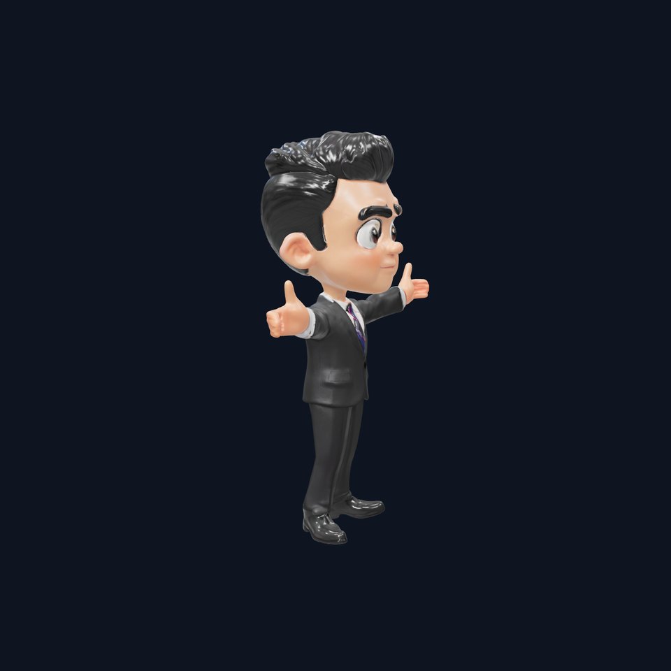 Businessman Character Model Rigged and Animated viewer poster