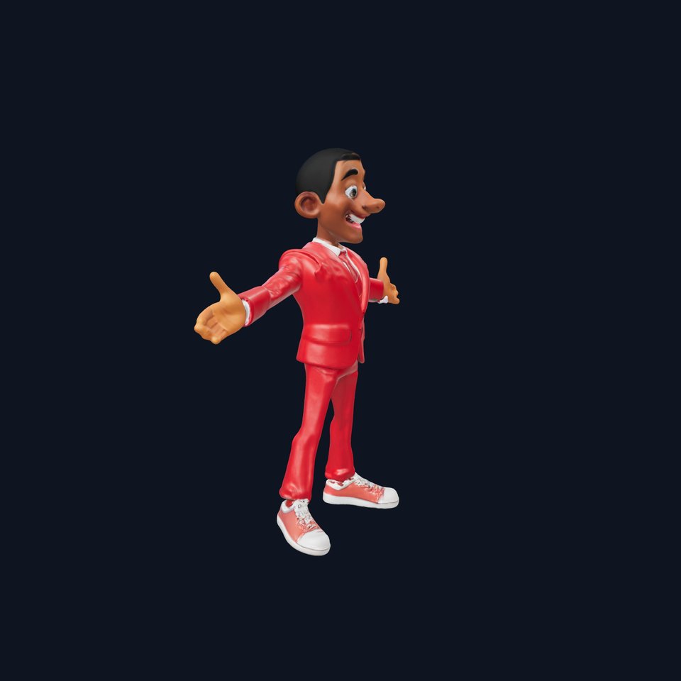Red Suit Character Rigged and Animated for Games and VR viewer poster