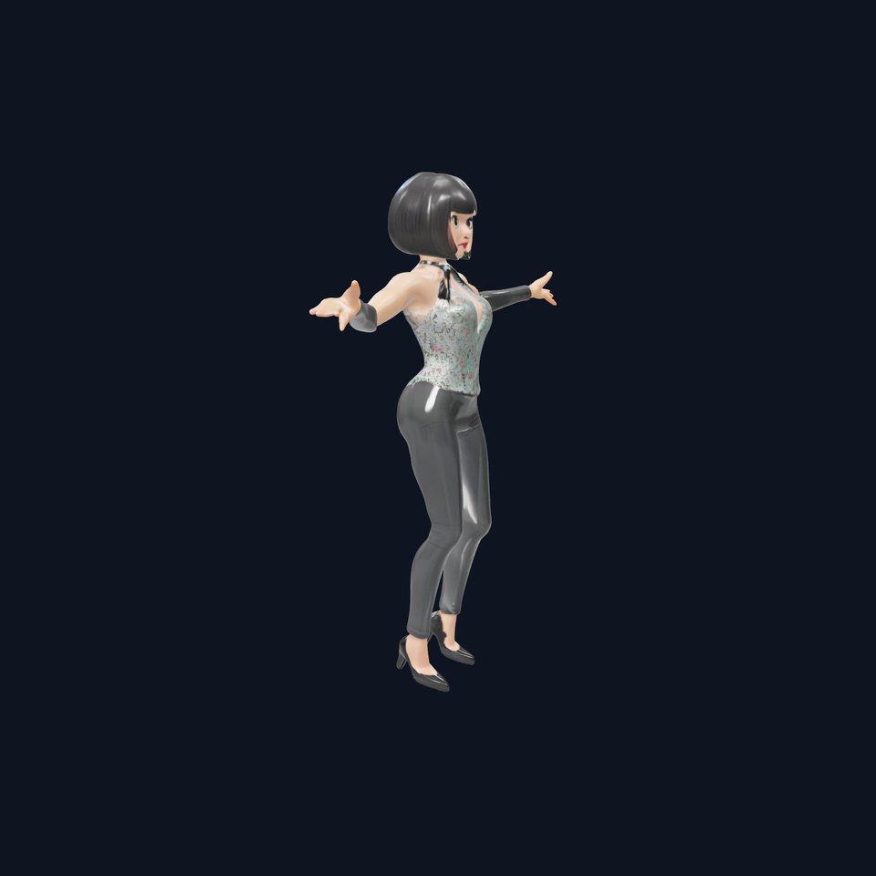 Stylish Female Model with Short Hair  Fully Rigged and Animated viewer poster