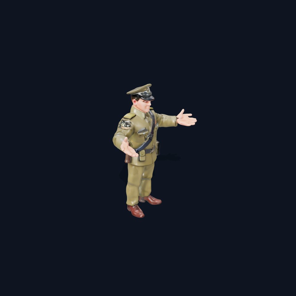 Rigged and Animated Military Officer with Uniform and Accessories viewer poster