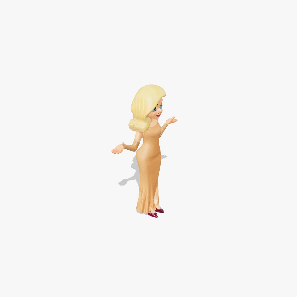 Elegant Evening Attire Blonde Character Rigged and Animated viewer poster