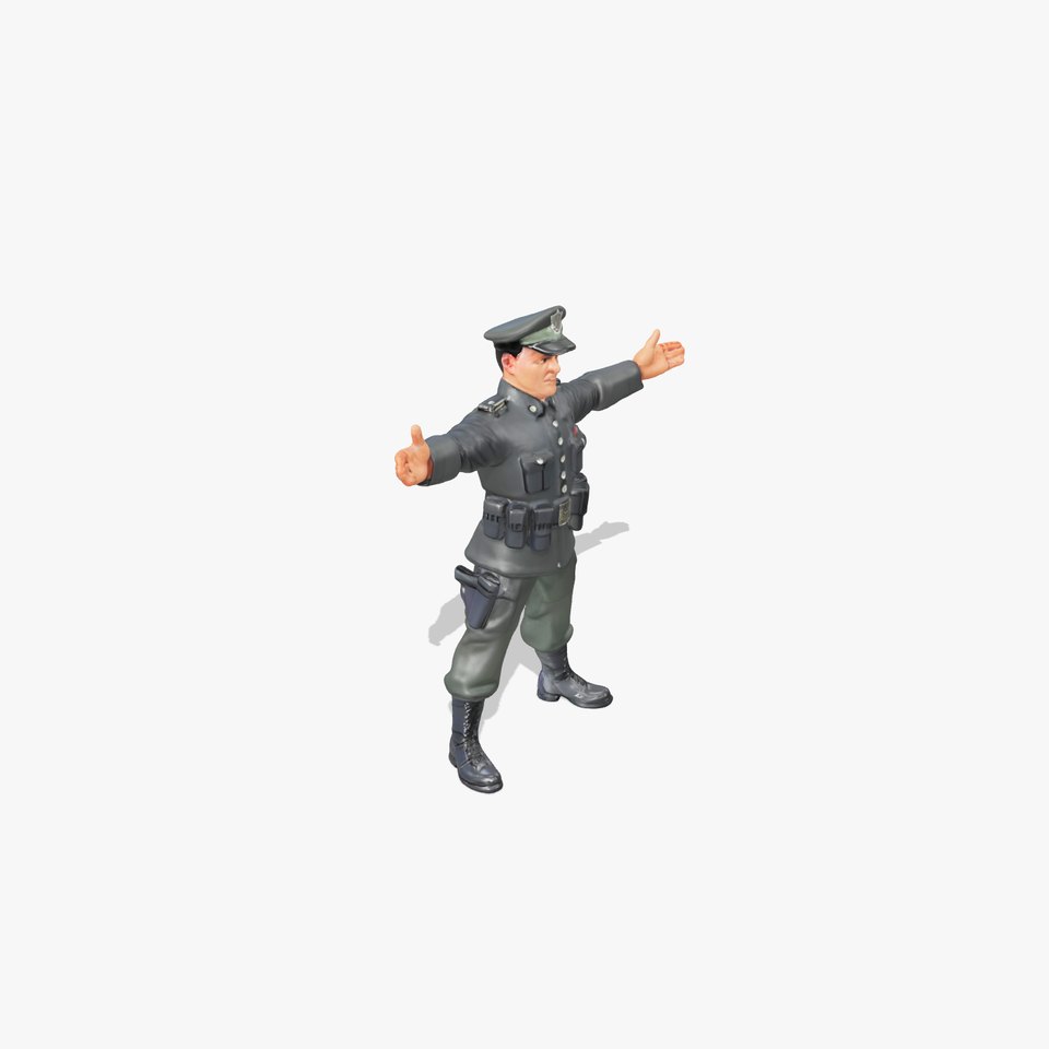 Military Officer Rigged and Animated Character Model D viewer poster