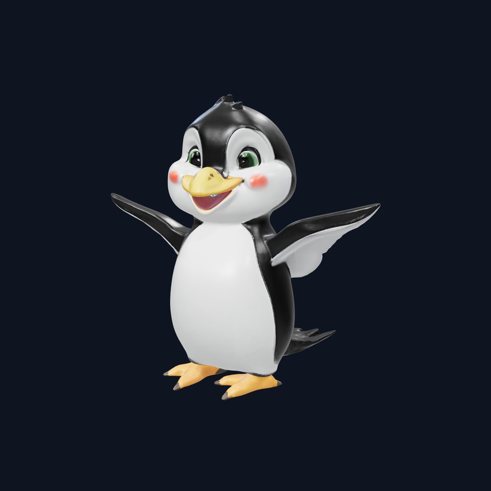 Adorable Penguin Character D Model Pack viewer poster
