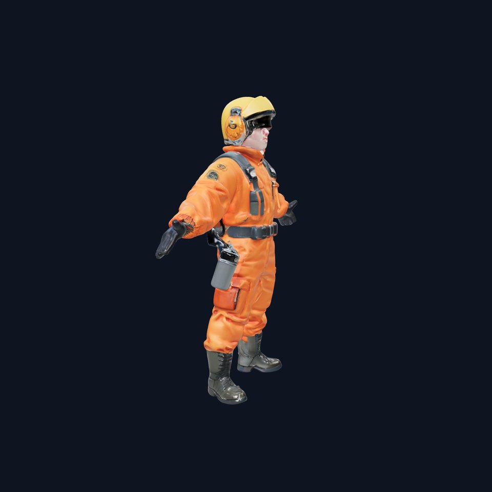 Aviation Engineer in Orange Suit  Rigged and Animated D Model viewer poster