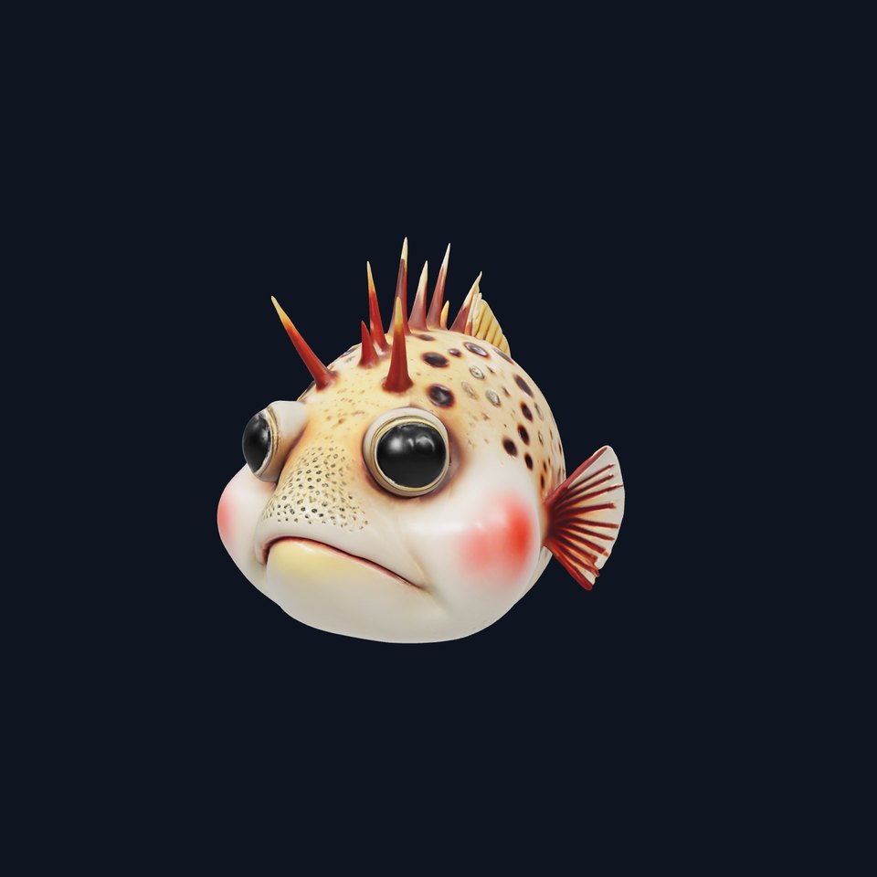 Spiky Fish Model Pack  Cartoon Style D Model Collection viewer poster