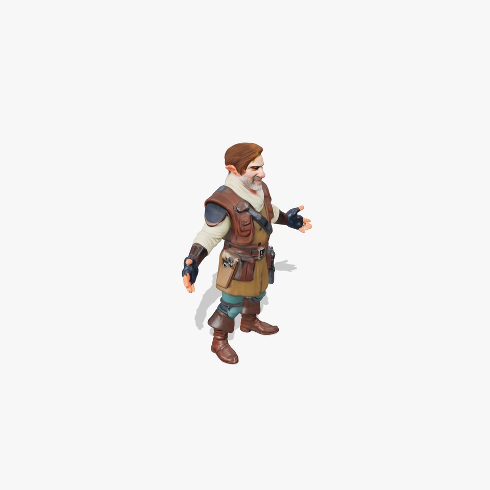 Elf Adventurer with Leather Armor Rigged and Animated viewer poster