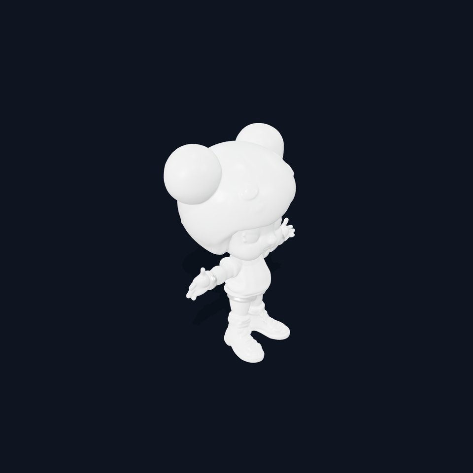 Cute Cartoon Character with Pink Hair and Polka Dots  Rigged and Animated viewer poster