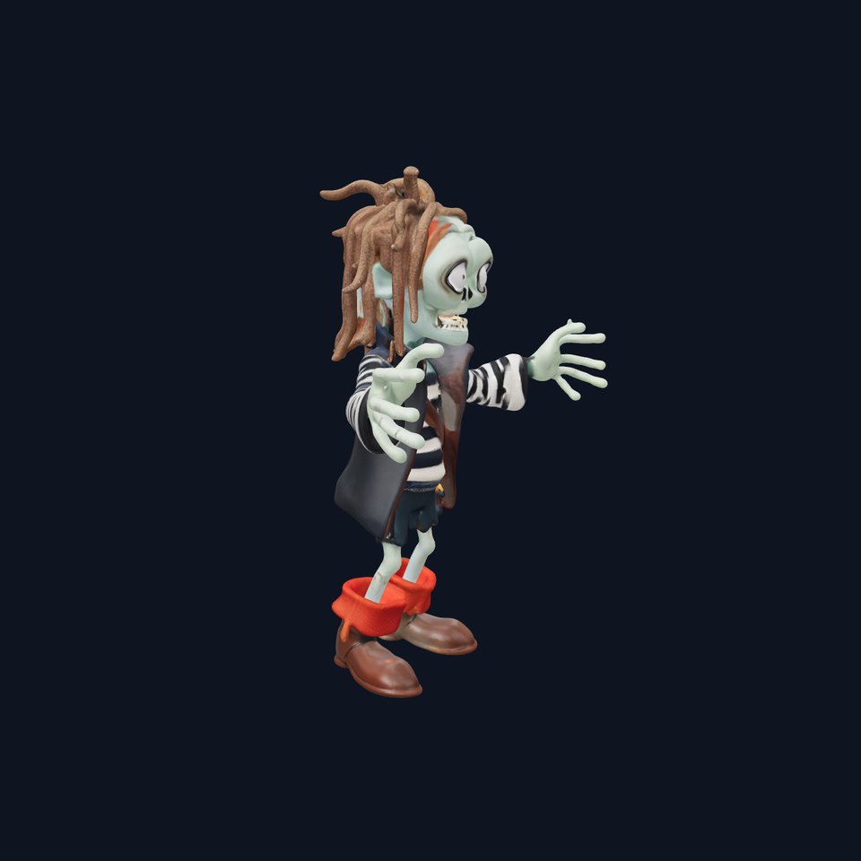 Zombie Pirate Character Model  Rigged and Animated viewer poster
