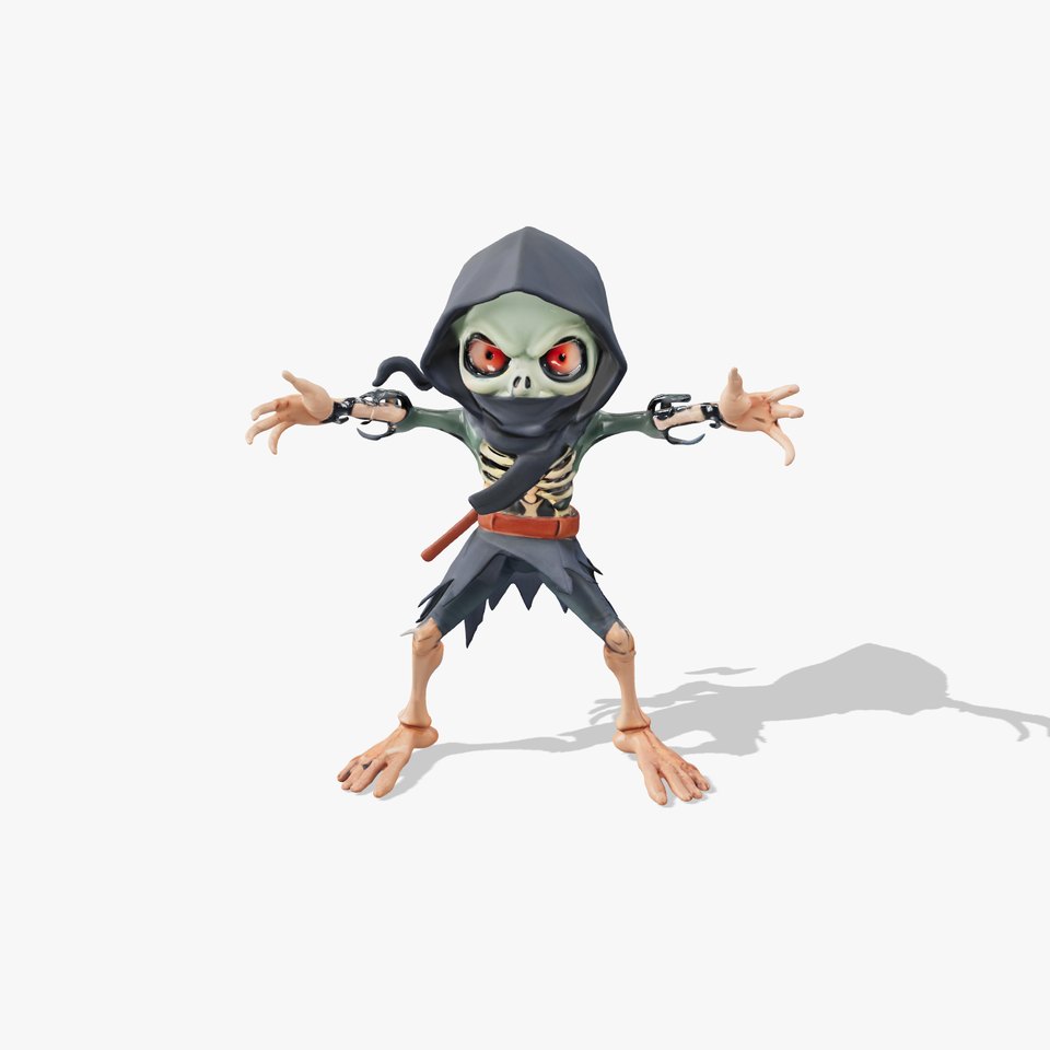 Skeleton Warrior Rigged and Animated D Character Model viewer poster