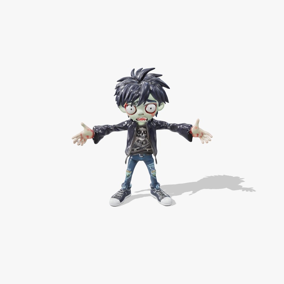 Zombie Punk Rigged and Animated D Character Model viewer poster