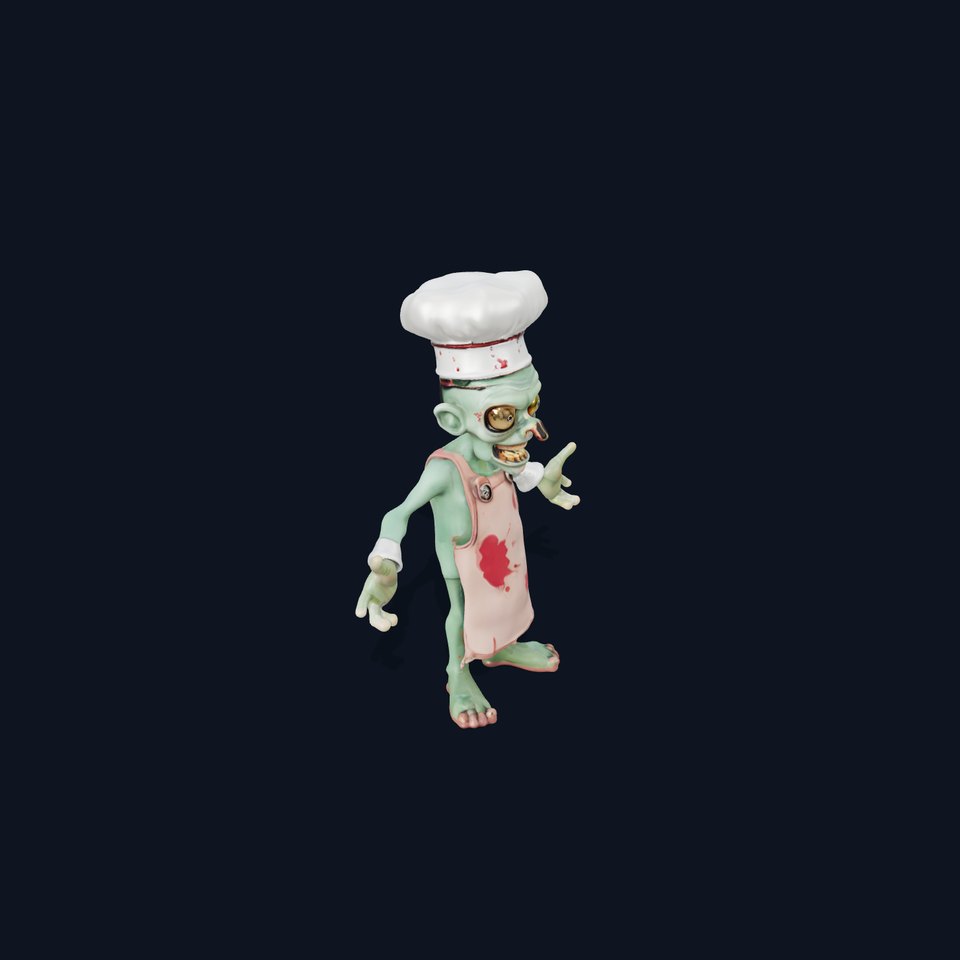 Zombie Chef Character Model  Rigged and Animated viewer poster