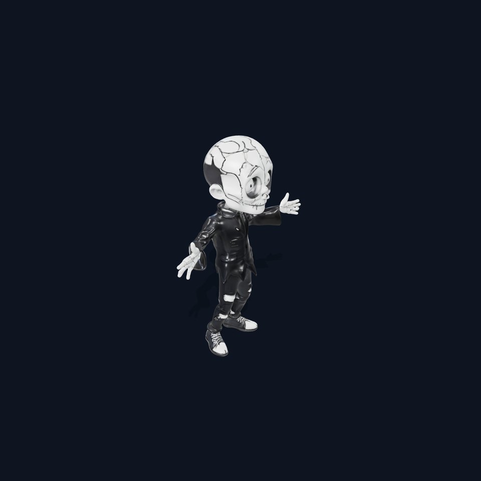 Animated Skeleton Boy Character Model Rigged and Animated viewer poster