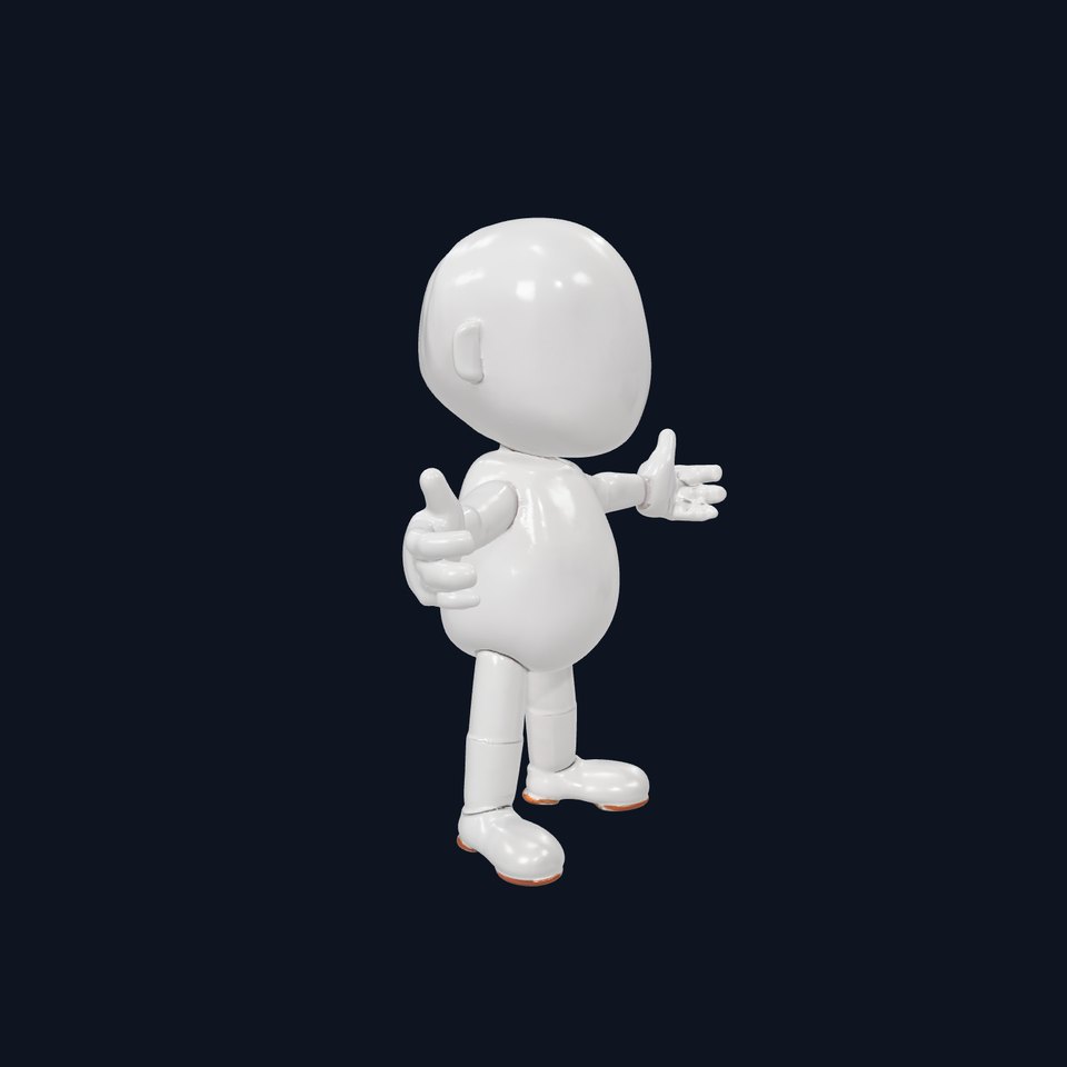 Minimalistic Character Model Rigged and Animated viewer poster