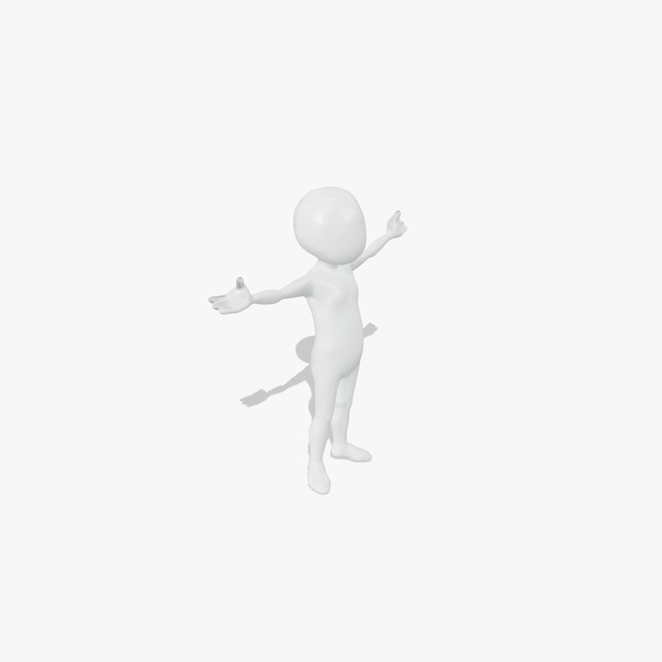 Simple White Character Rigged and Animated for D Applications viewer poster