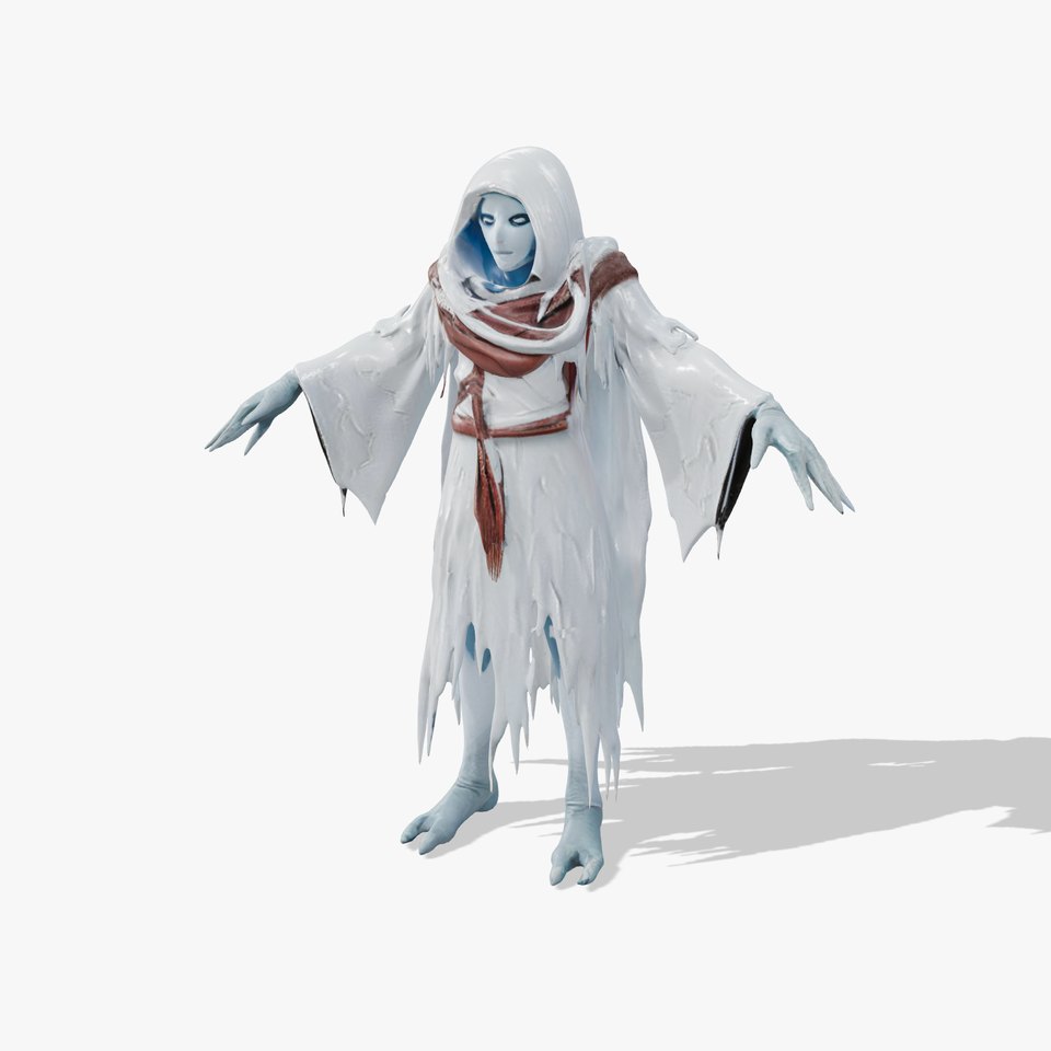 Ethereal Wraith Character Model  Fully Rigged and Animated viewer poster