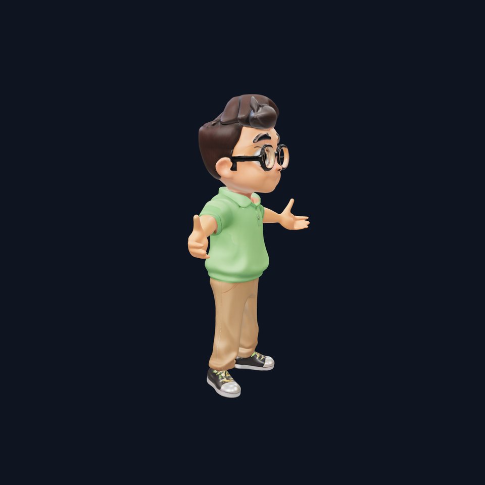 Young Boy Character Model in Casual Outfit  Rigged and Animated viewer poster