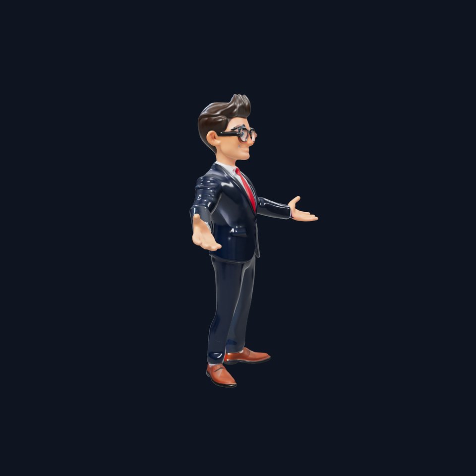 Smart Businessman in Suit  Rigged and Animated D Character Model viewer poster