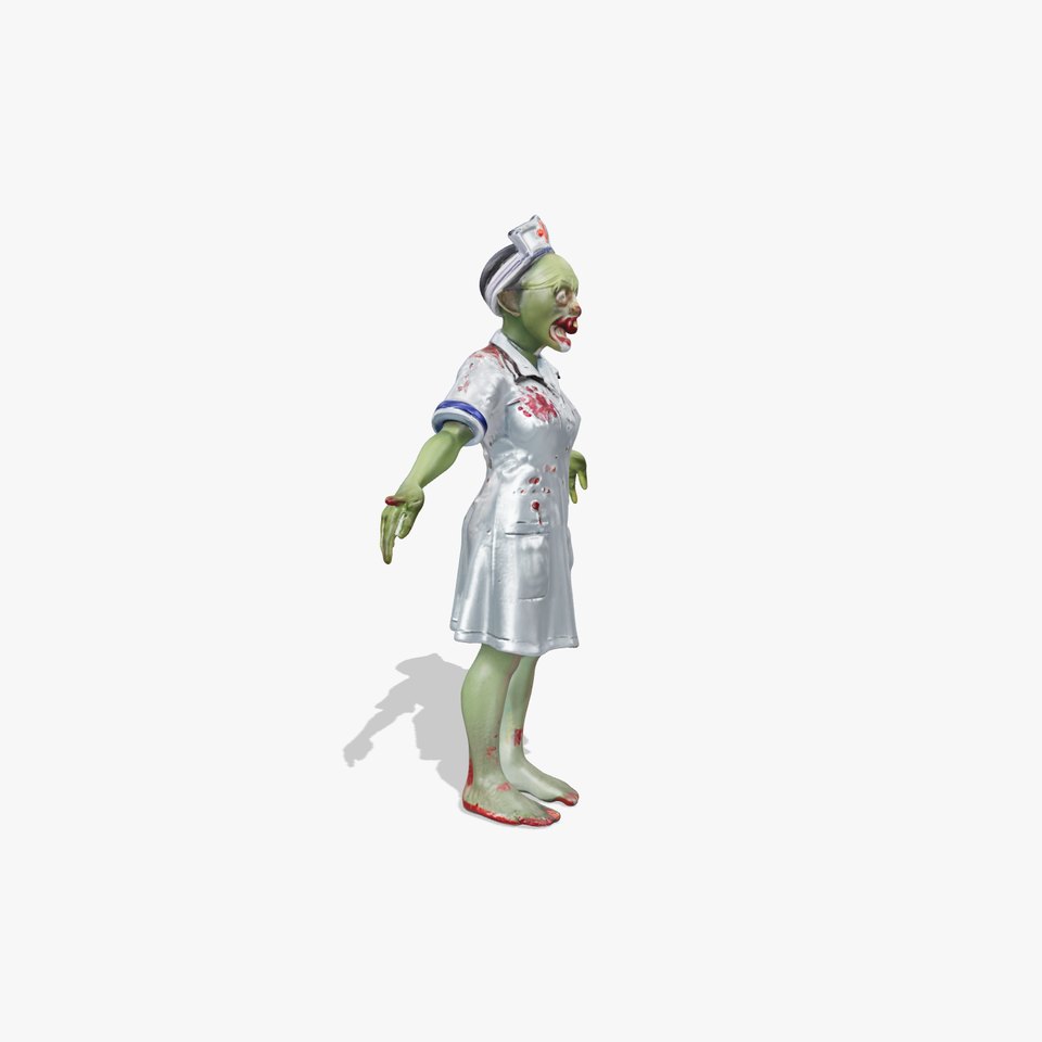 Zombie Nurse Character Model Rigged and Animated viewer poster