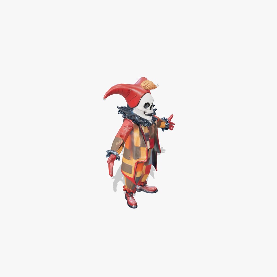 Jester Skull Character Model Rigged and Animated viewer poster