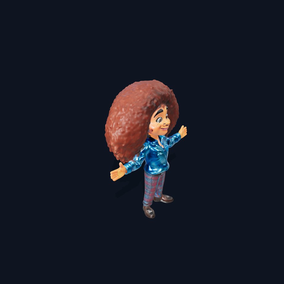 AfroStyle Character Rigged and Animated D Model viewer poster