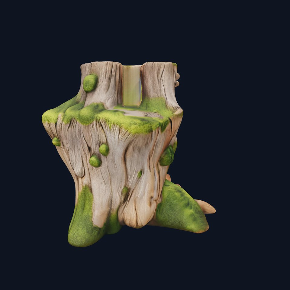 Realistic Mossy Tree Stump Model Pack viewer poster