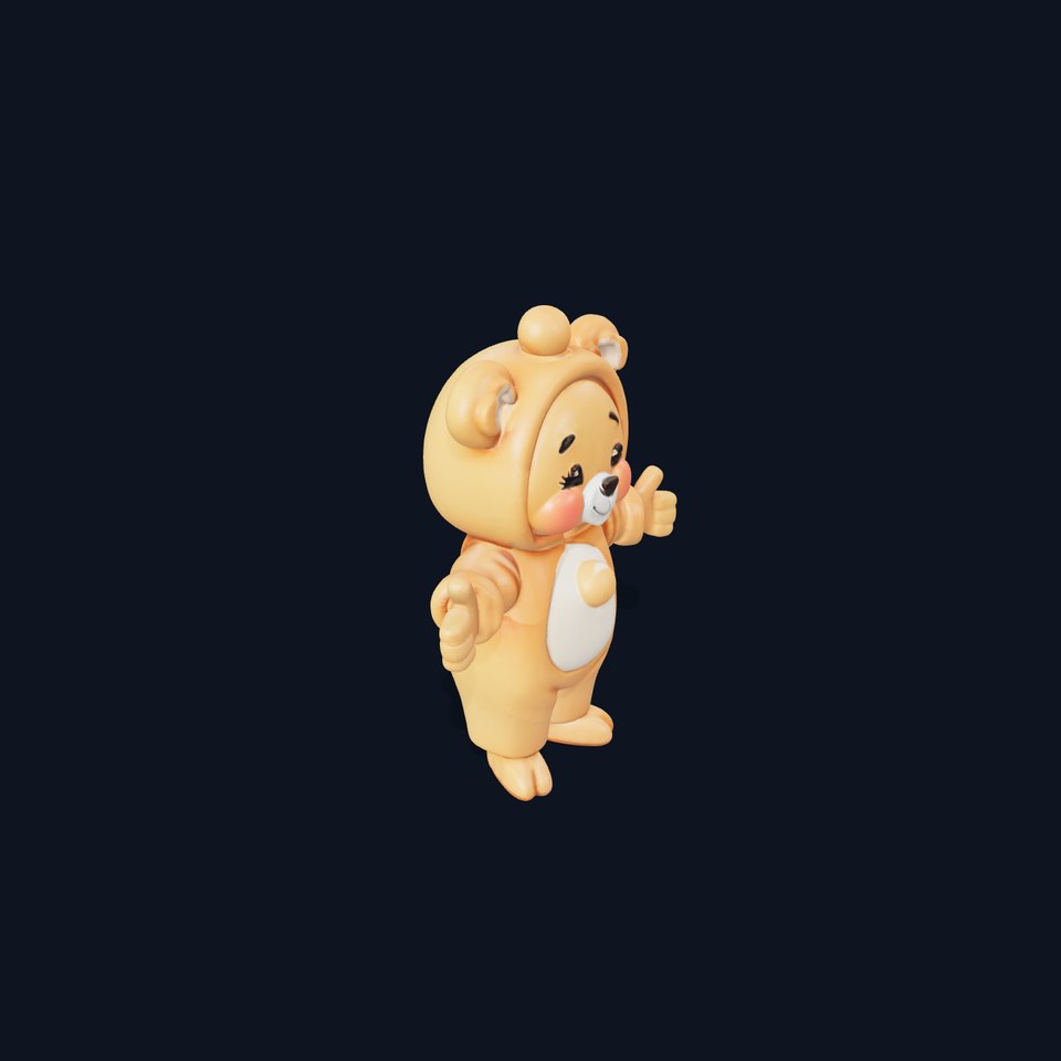 Cute Bear Character Rigged and Animated for Games and VR viewer poster