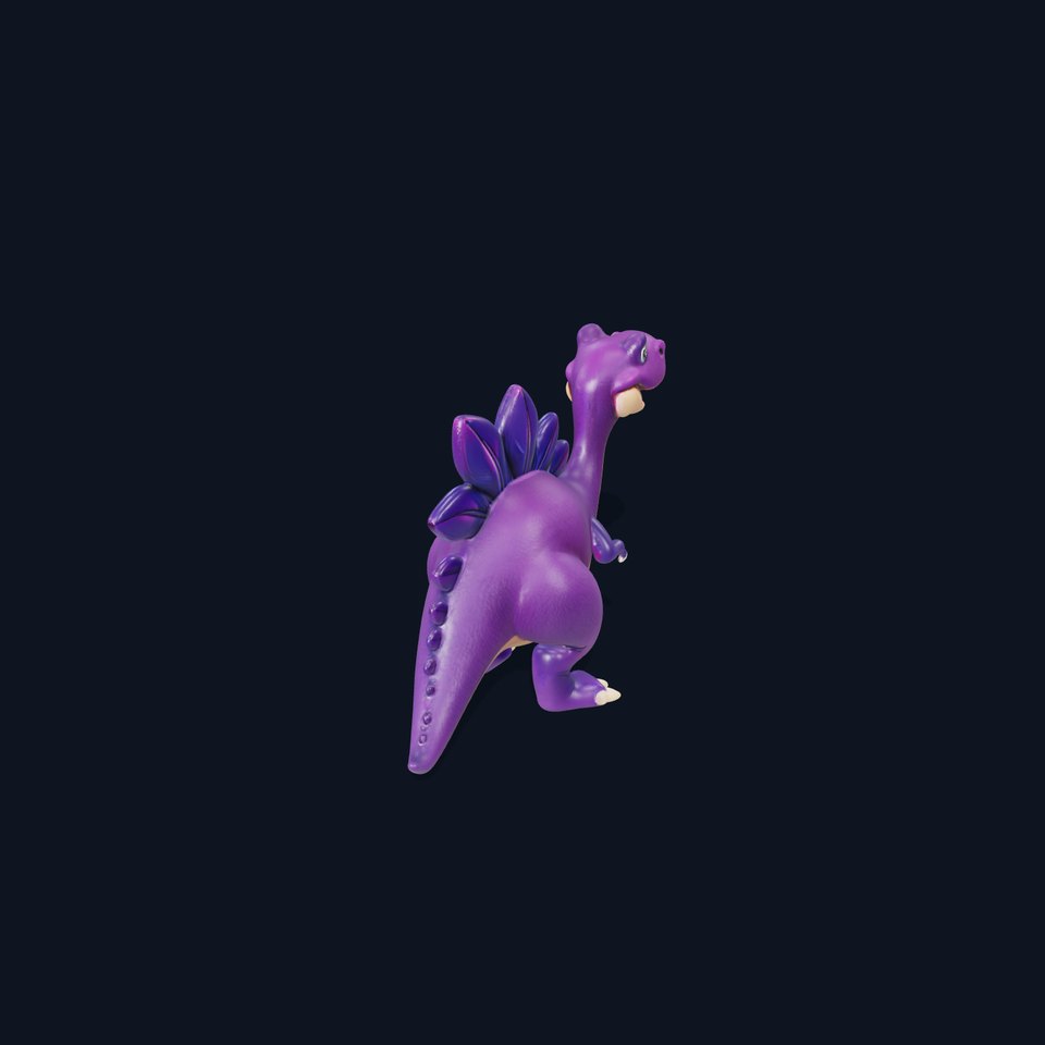 Cartoon Purple Dinosaur Model Pack with Spikes viewer poster