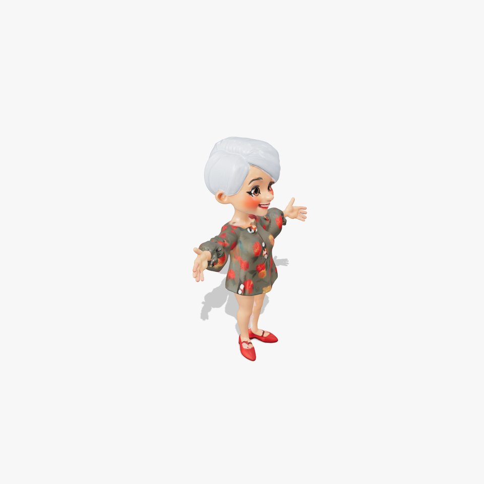 Floral Dress Character with Silver Hair  Rigged and Animated viewer poster