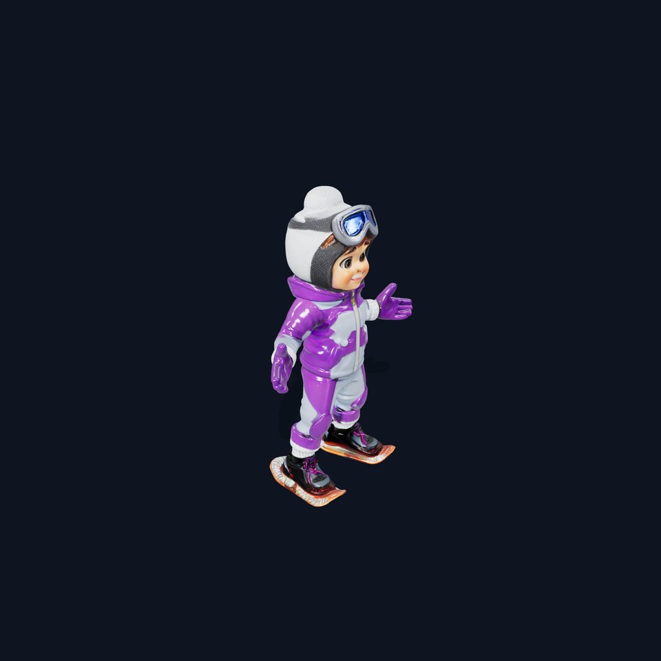 Winter Adventure Kid Rigged and Animated D Character Model viewer poster