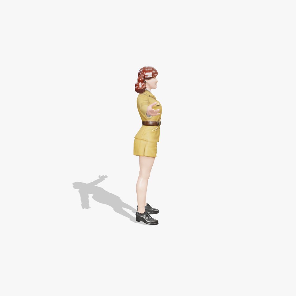 Animated D Female Soldier Model Rigged and Animated viewer poster