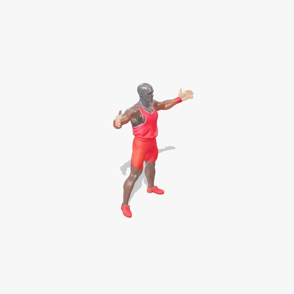Athletic Runner Rigged and Animated Character Model viewer poster