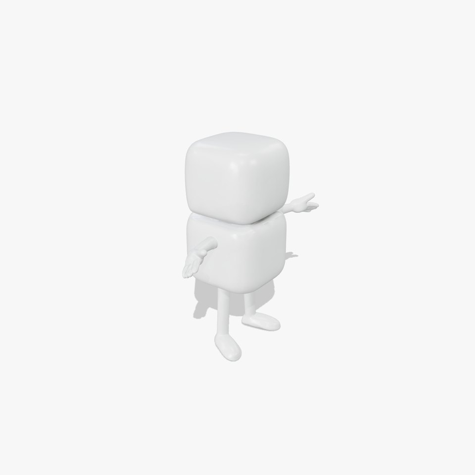 Simple White D Character Rigged and Animated for Game Use viewer poster