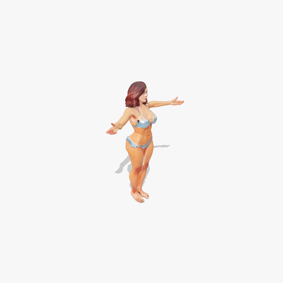 D Beachwear Character Rigged and Animated Model viewer poster
