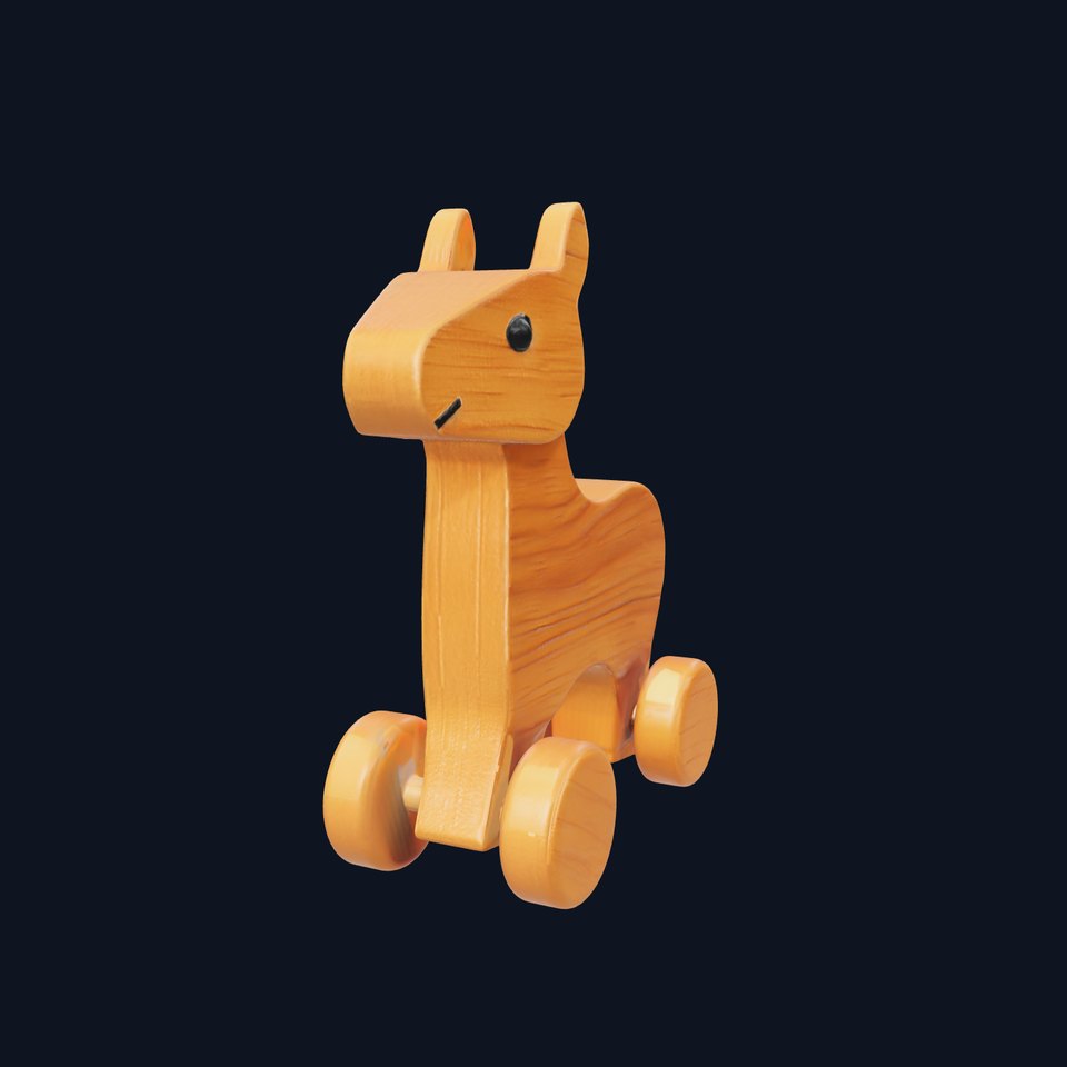 Wooden Giraffe Toy model pack with detailed features viewer poster