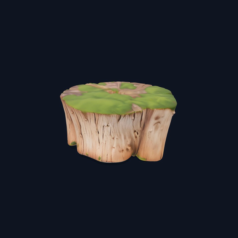 Mossy Tree Stump Model Pack with Natural Details viewer poster